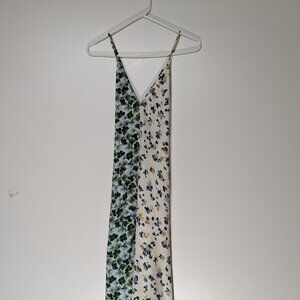*3/$10* Kourt Floral Maxi Dress with Corset Back Green White Size Small